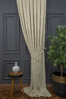 Açık Gri Düz Fon Perde En Dökümlü Fon Perde 04