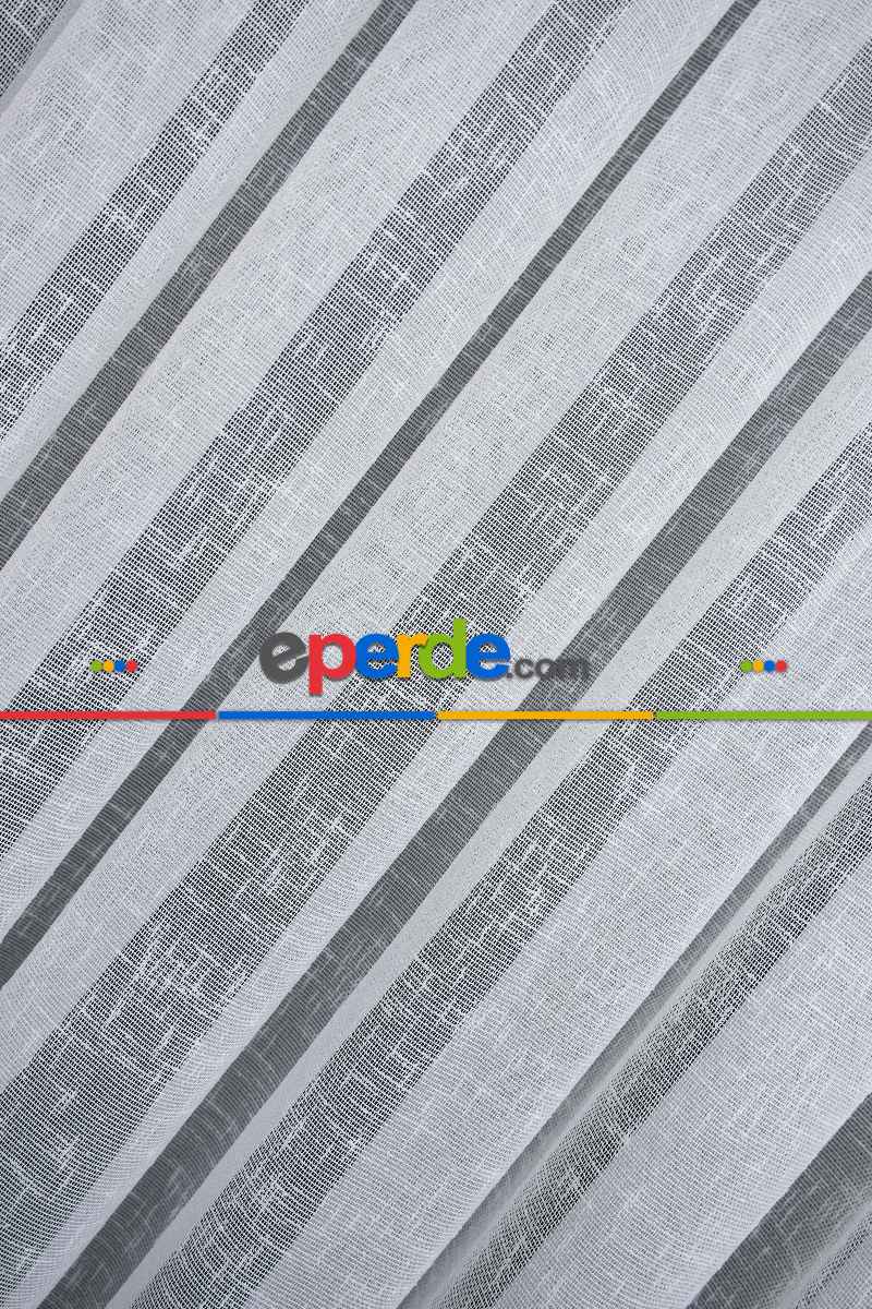 Şantuk Keten Serpme Desen Dökümlü Tül Ekru Kurşunlu Tül