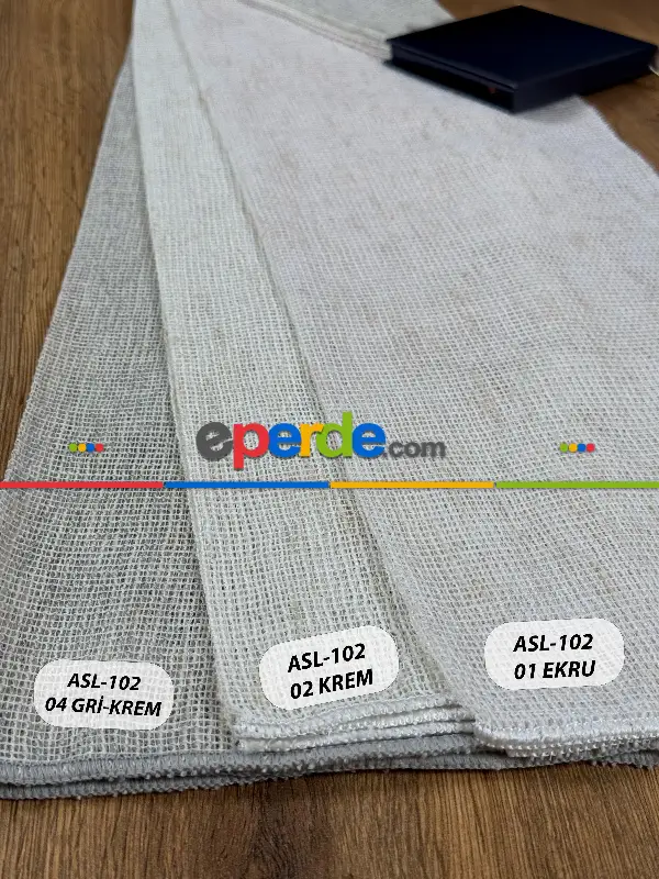 Yatak Odası - Simli Özel İplik Doğal Doku Düz Tül Perde - Özel Dokuma Ağır Gramajlı Premium