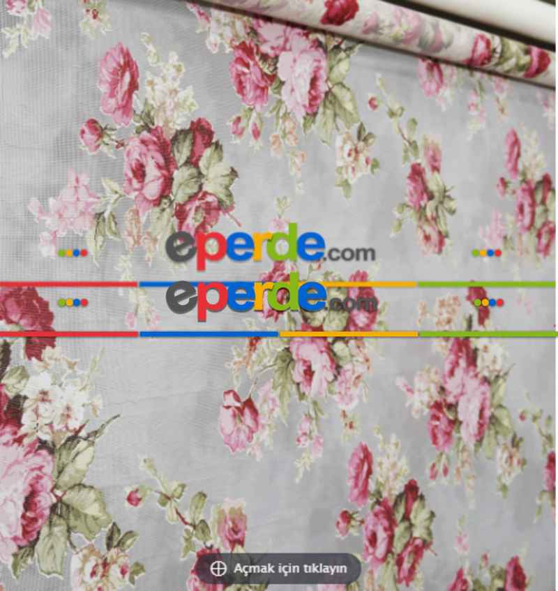 Mutfak - Tül Stor Çiftli Sistem Yakma Zemin Pembe Gül- Pembe-açık Yeşil- Çok Renkli 2