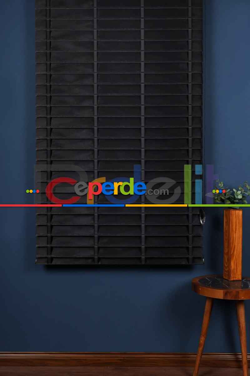 Siyah 50mm Silüet Kumaş Jaluzi Perde