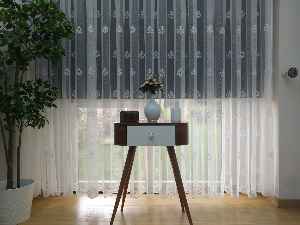 ( Orjinal ) Kdk Damask Serpme Desenli Salon Fransız Dantel Tül Perde & Kruvaze Perde- Ekru