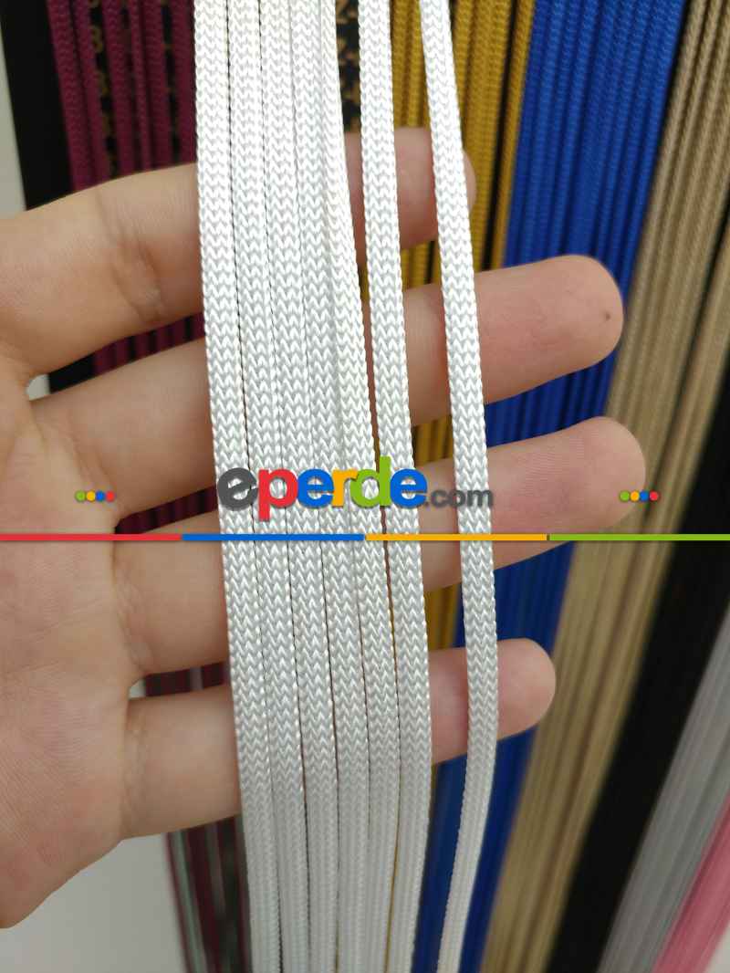 Beyaz Rengi İp Perde Jumbo Zincir Serisi- Beyaz