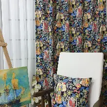 Popart Desenli Fon Perde Evmpopart4 Kumaşı Kalındır Duck Bezi Değildir- Çok Renkli 2