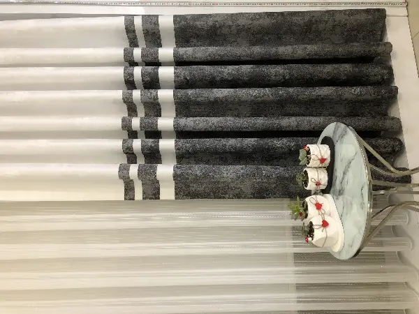 Gri Krem - Patine Desenli 1. Sınıf Jakarlı Pano Fon Perde