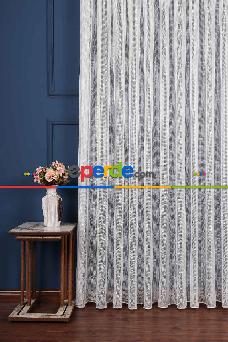 Salon Tül Modelleri - Smooty Örgü Düz Tül Perde Ütü İstemez