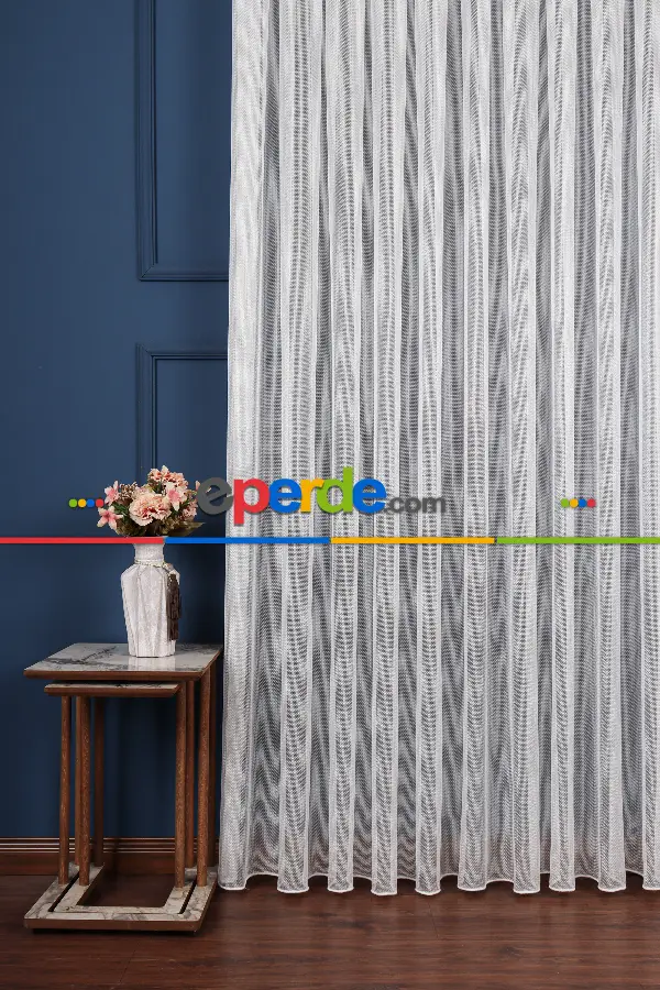 Salon Tül Modelleri - Smooty Örgü Düz Tül Perde Ütü İstemez