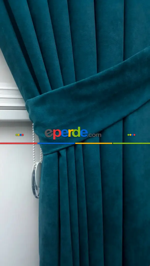 Petrol Mavisi Düz Fon Perde (280 Eninde)- Petrol Mavisi