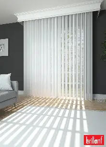 Brillant Akıllı Tül Perde Beyaz Renkli Tül Dikey Zebra Perde Düz 1. Kalite