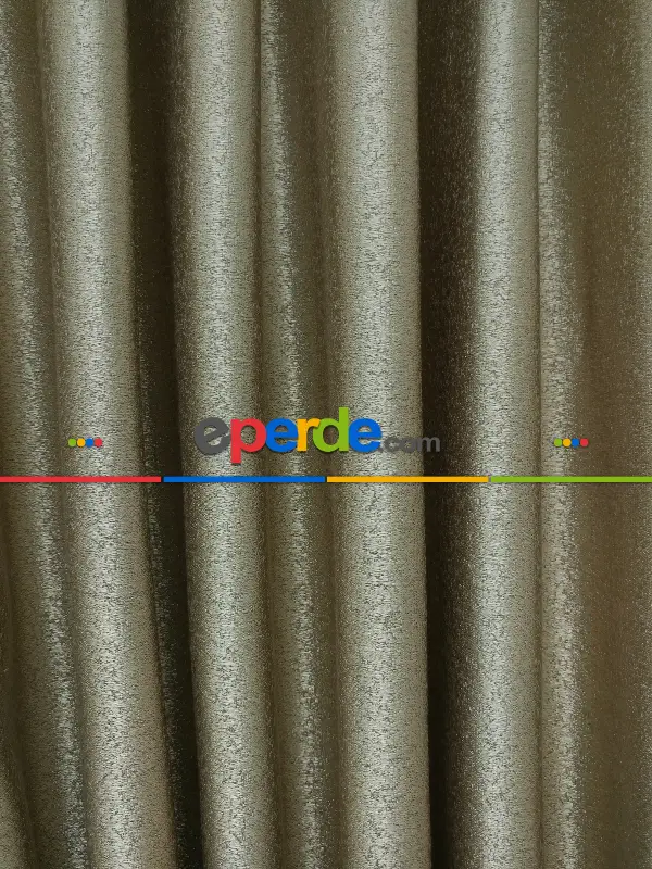 Salon Perdesi - Sütlü Kahve Haşıllı Yüksek Gramajlı Desenli Jakar Fon Perde- Sütlü Kahve