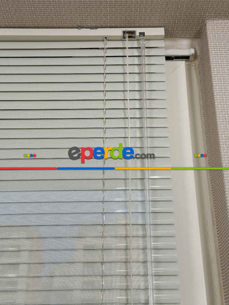 Ekru Perfore (delikli) Alüminyum Jaluzi Perde - 25mm