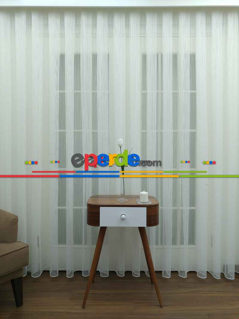 Çizgili Tül Zigzaglı 1. Kalite - Kurşunlu Tül