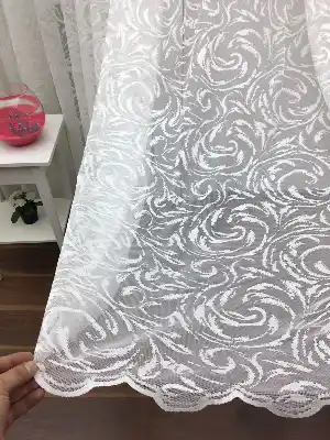 Özel Örme Dokulu Tül Perde 100% Orjinal Ürün- Beyaz