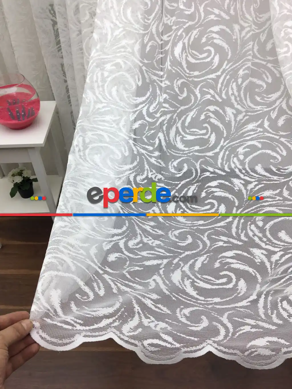 Özel Örme Dokulu Tül Perde 100% Orjinal Ürün- Beyaz