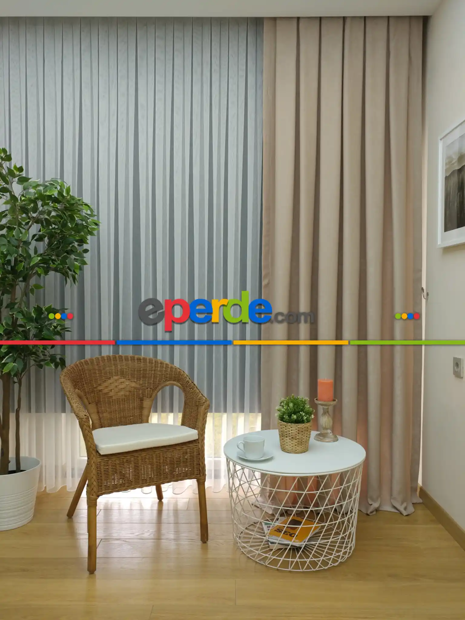 Soft Fon Perde- Bej Krem