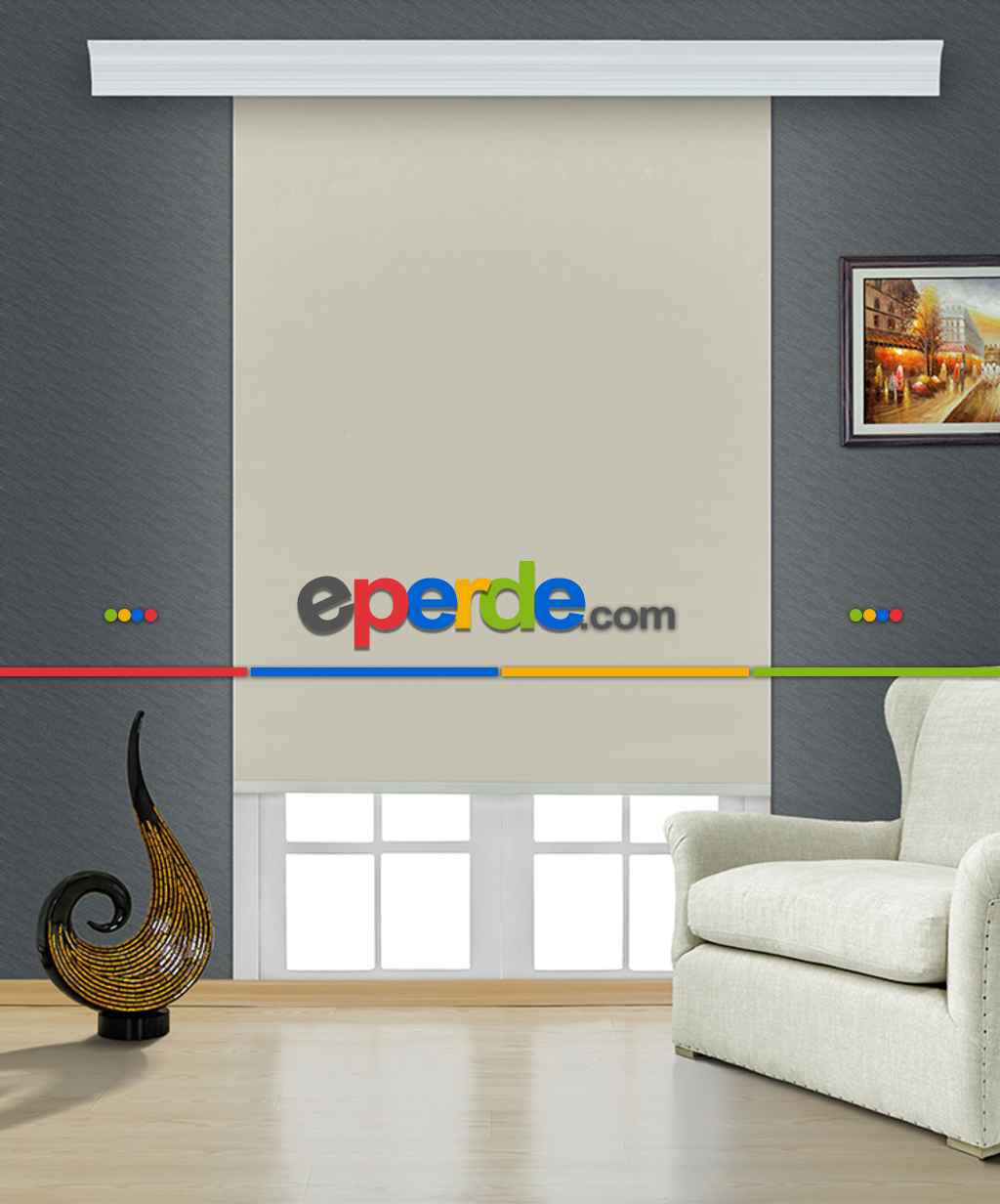 Karartma Stor Perde ( Ekru - Krem )- Krem-ekru