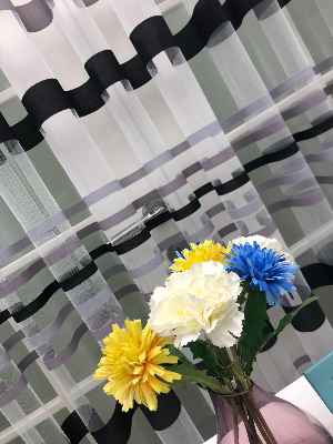 Enine Çizgili Bantlı Spor Tül Perde- Siyah-gri Açık-gri Koyu-ekru - Kurşunlu Tül