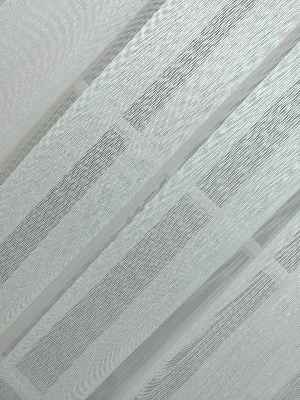 Ekru Sık Dokulu Çizgili Modern Düz Tül Perde - Ütü İstemez