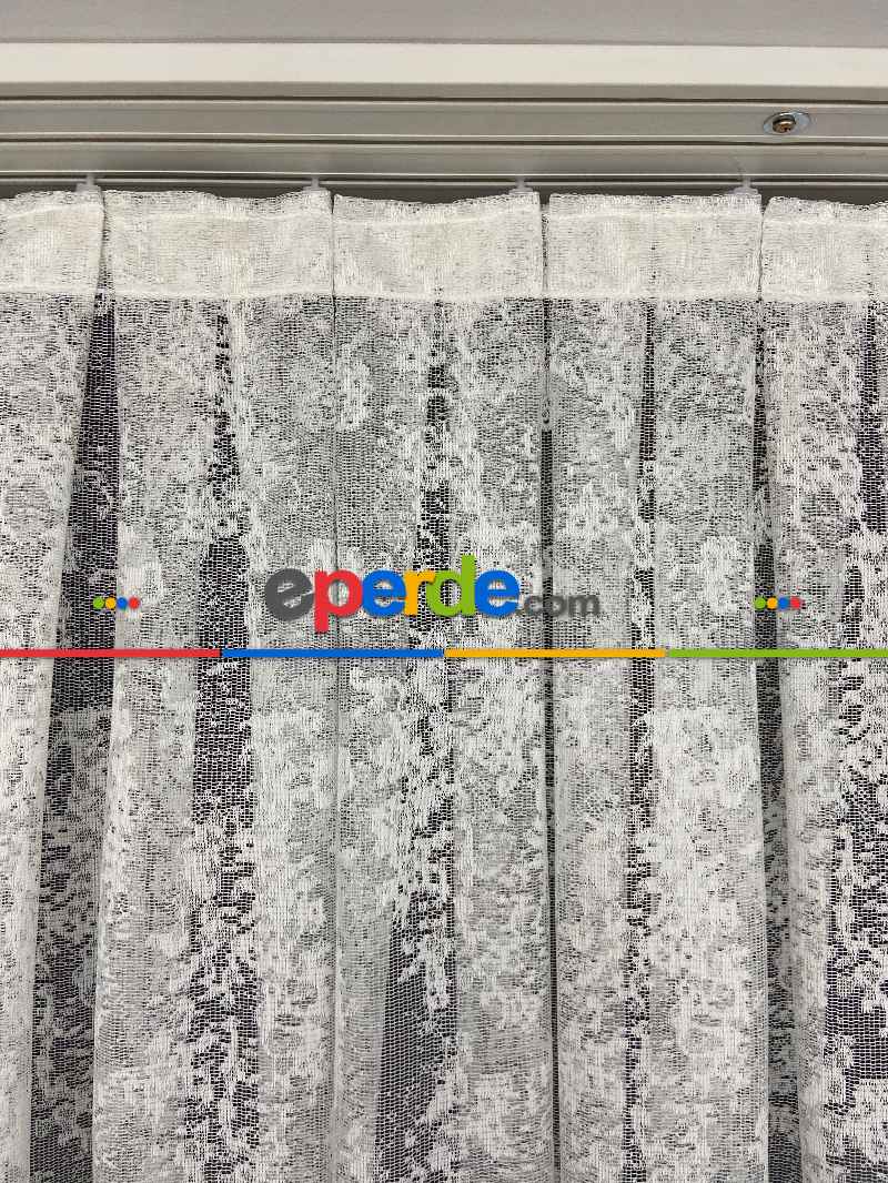 Mutfak - Salon Yatak Odası Fransız Dantel 2021 Tül Perde- Ekru