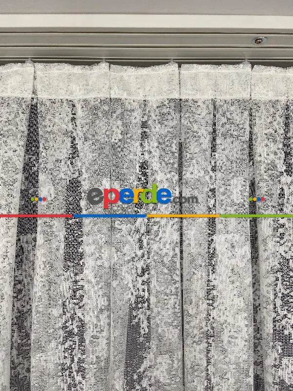 Salon Yatak Odası Fransız Dantel 2021 Tül Perde- Ekru