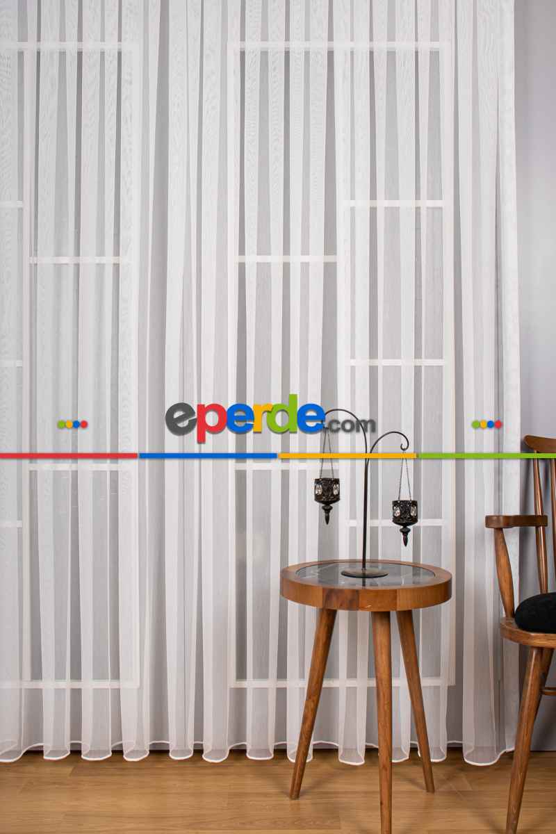 Salon Tül Perde - Hafif Keten Armür Tül Kampanyalı Fiyat !! Ekru Renk Kırık Beyaz- Ekru