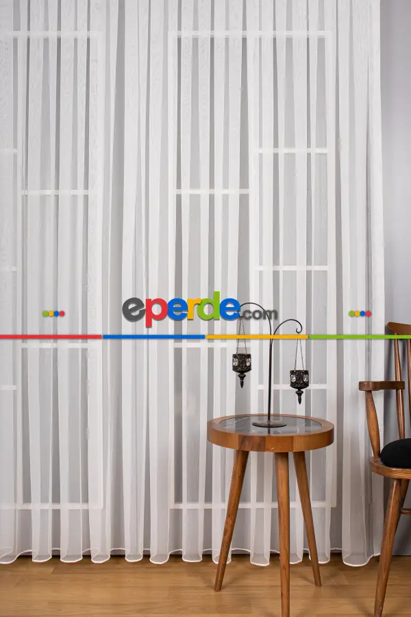 Salon Tül Perde - Hafif Keten Armür Tül Kampanyalı Fiyat !! Ekru Renk Kırık Beyaz- Ekru