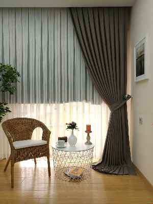 Keten Koyu Gri Düz Fon Perde- Antrasit