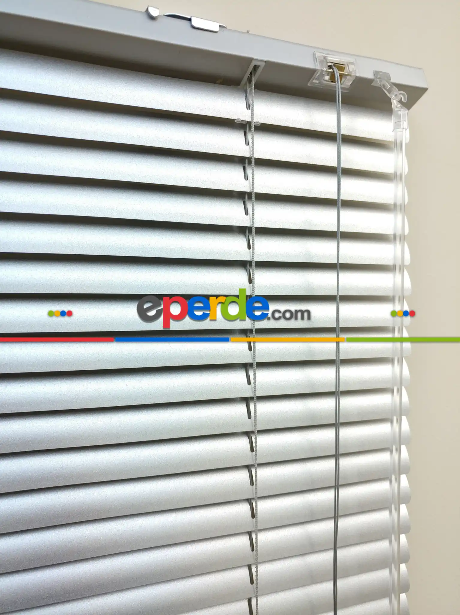 Simli Gri - Alüminyum Jaluzi Perde - 25mm Kalınlığında- Gri Simli