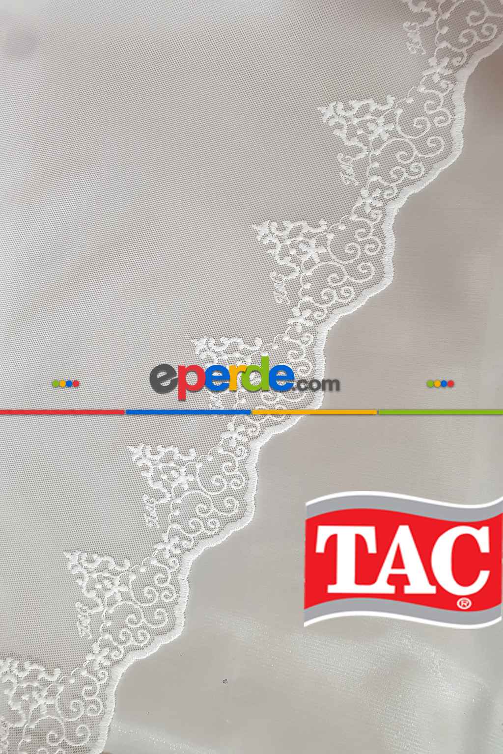 Salon - Taç Etek İşlemeli Tül -taç Düz Tül - Taç Sade Tül- Beyaz