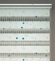 Yıldız Desenli Baskılı Zebra Perde- Çok Renkli