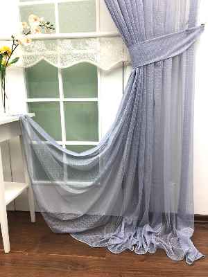 Kendinden Desenli Tül Fon Perde- Gri-füme-antrasit