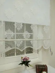 Brillant - Stor Perde - Çiftli Sistem Tül Ve Stor Perde- Büyük Damask Modeli- Krem Açık-ekru