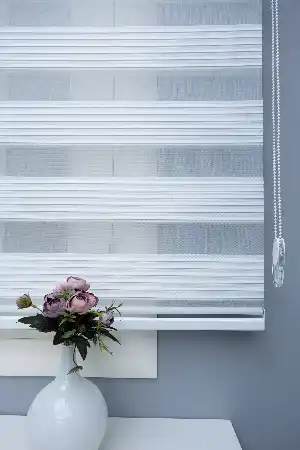 70x200 Hazır Ekru Dar Pliseli Zebra Perde- Ekru