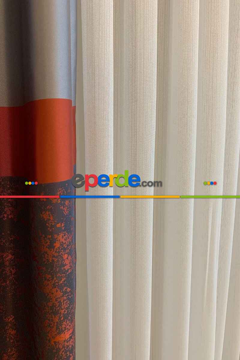 Mutfak - Brillant Çizgili Tül