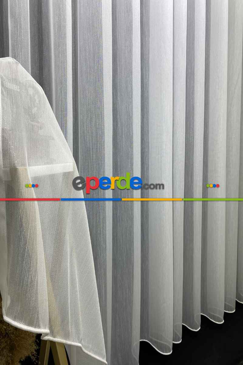 Es Pile Simli Kubilay Düz Tül Perde