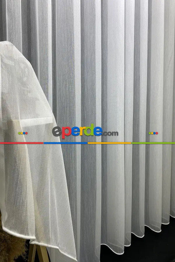 Es Pile Simli Kubilay Düz Tül Perde
