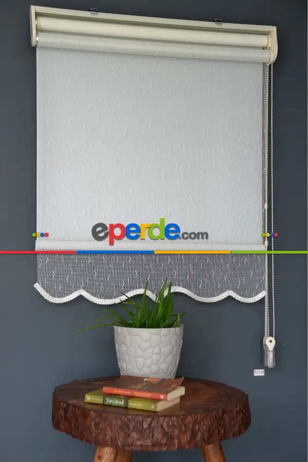 Halim Perdesan Dacuz-91 Beyaz Renk Etekli Veya Eteksiz Çift Mekanizmalı Tül Stor Perde