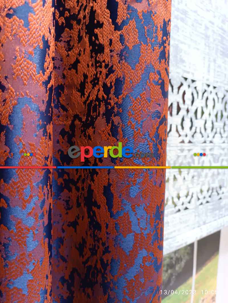 Oturma Odası -  2025 Elit Modern Desenli Fosforlu İplik Dokuma Fon Perde - 2