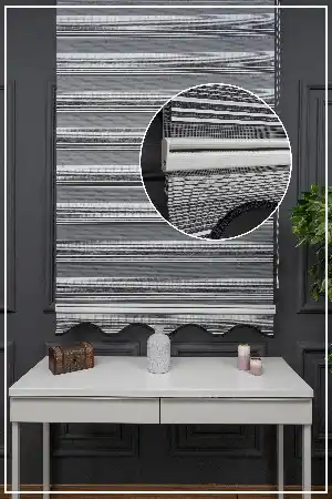 Zebra Perde - Geçişli Mikro Pileli Zebra Perde