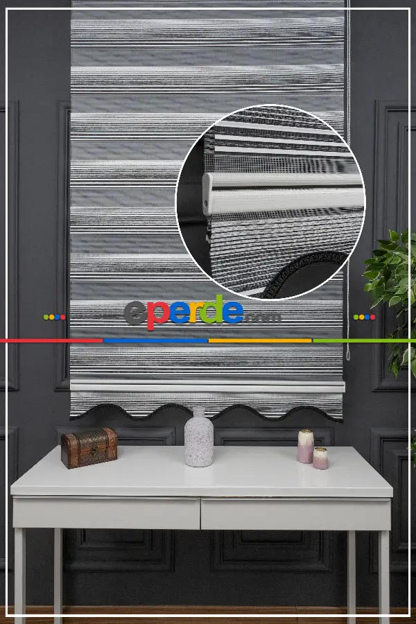 Zebra Perde - Geçişli Mikro Pileli Zebra Perde