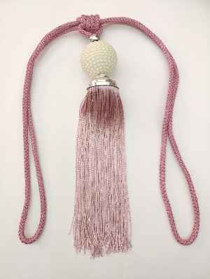 Fon Bağı Braçol Gülkurusu Pembe İncili- Pembe Koyu-gül Kurusu