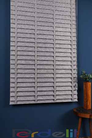 Gri 50mm Silüet Kumaş Jaluzi Perde