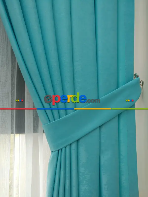 Yatak Odası - Soft Fon Perde- Turkuaz