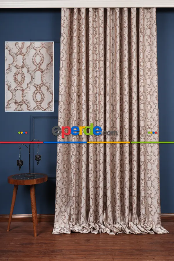 Salon Fon Perde - S Pile Dökümlü Jakar Dokuma Fon Perde