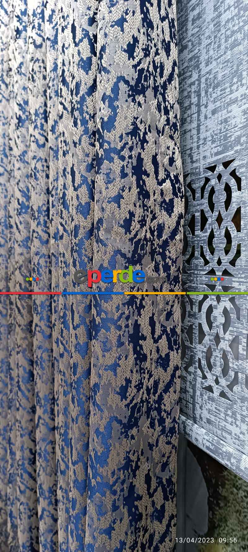 Yatak Odası - 2023 Elit Modern Desenli Fosforlu İplik Dokuma Fon Perde - 2