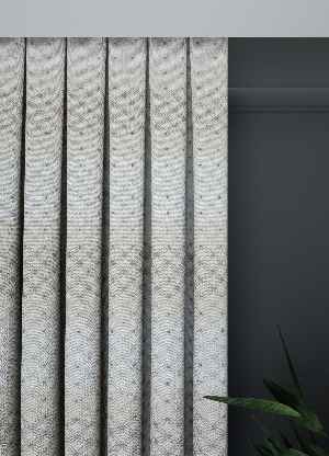 Dökümlü Kumaştan Geniş En Bej Renk Çizgili Çiçek Desenli Fon Perde 1. Kalite