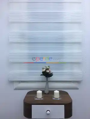 Zebra Perde - Beyaz - Geniş Plise Model- Beyaz