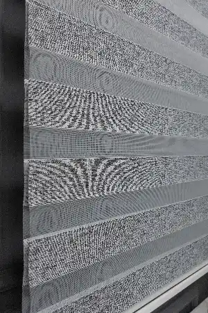 Gri Zebra Perde, Bambu İpliği Kalın Doku Zeminli, Yüksek Kalite Ürün