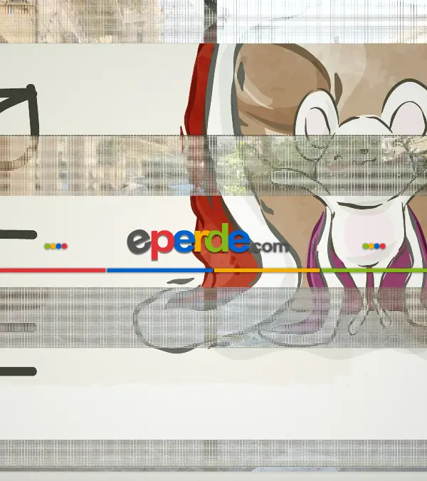 Sevimli Hayvan Desenli Baskılı Zebra Perde- Çok Renkli