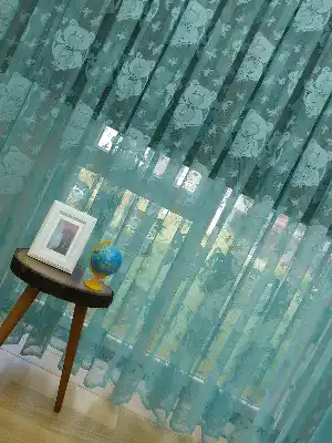 Ayıcıklı Çocuk Odası Perdesi- Turkuaz